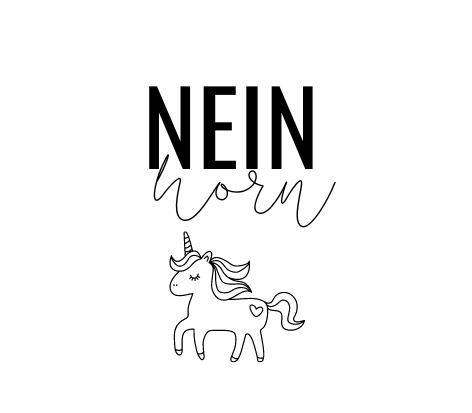 Eigenproduktion Label &quot;Neinhorn&quot; - Würfel &amp; Mütze