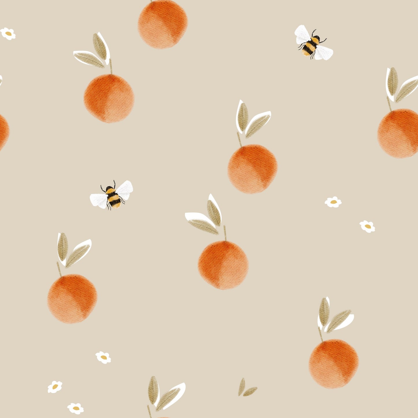 Vorbestellung Eigenproduktion Bio Ribjersey "Oranges & Bees" - Würfel & Mütze